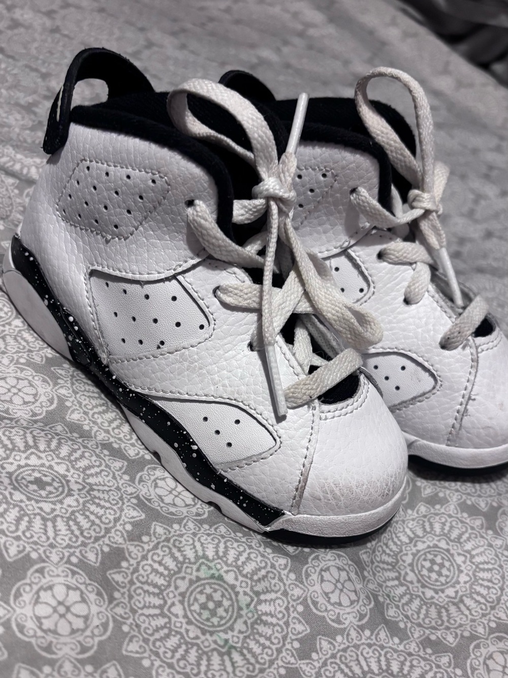 Jordan White and Black High-Top Sneakers - Toddler Shoes